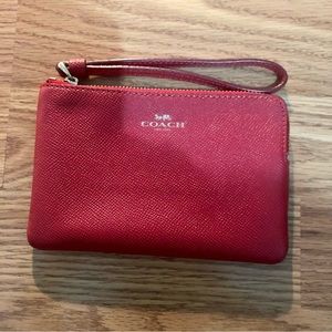Red Coach Wristlet Wallet